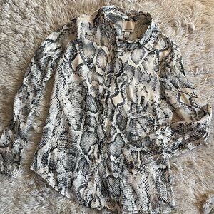 NWT Snakeskin Buttoned Blouse